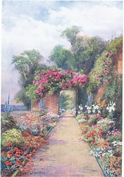 Ein Sommerabend, aus Die Gärten Englands: In den südlichen und westlichen Grafschaften, veröffentlicht von The Studio, 1907